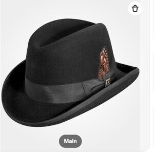 STACY ADAMS Elias Homburg Hat Wool Hat BLACK LARGE SAW 545